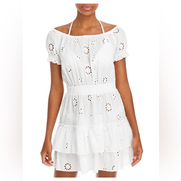 Aqua Dresses & Skirts - Aqua Peasant Tiered Swim Cover Up